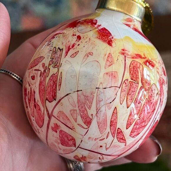 HANDCRAFTED Hand-Painted Porcelain Ornament (Set of 2) - Picture 3 of 5